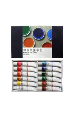 동양화채색물감 한국민화채색 튜브 18색 세트