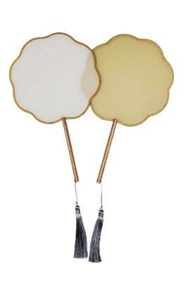 폭20X20cm  전체길이34.5cm 아교반수 해당화비단부채