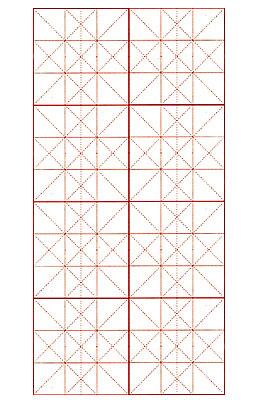 크기33X62cm 발묵潑墨-3단계 기계지/구궁지 4절-100장