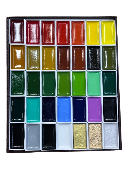 동양화채색안채 日本길상안채물감 35색 세트