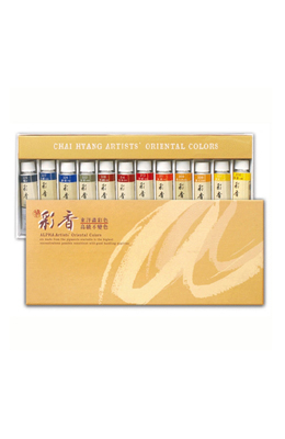 동양화채색물감 알파튜브물감 (채향)12색 세트