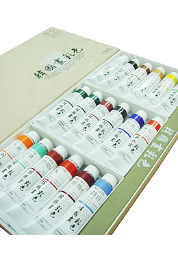 동양화채색물감 신한튜브20ml  18색 세트
