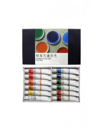 동양화채색물감 한국민화채색 튜브 18색 세트