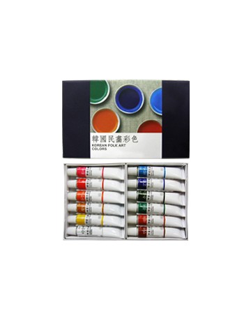 동양화채색물감 한국민화채색 튜브 18색 세트